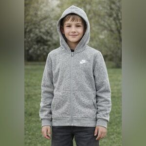 Nike Kids Light Gray Full-Zip Hoodie